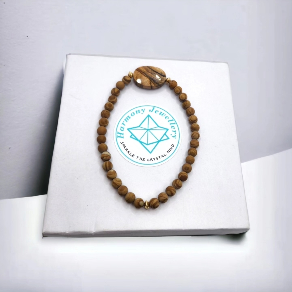 Picture Jasper Minimalist bracelet 6 mm